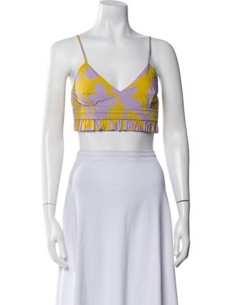 RHODE Printed V-Neck Crop Top