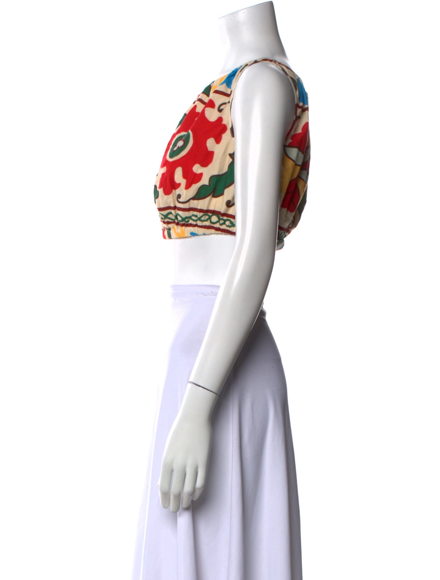 RHODE Printed Scoop Neck Crop Top