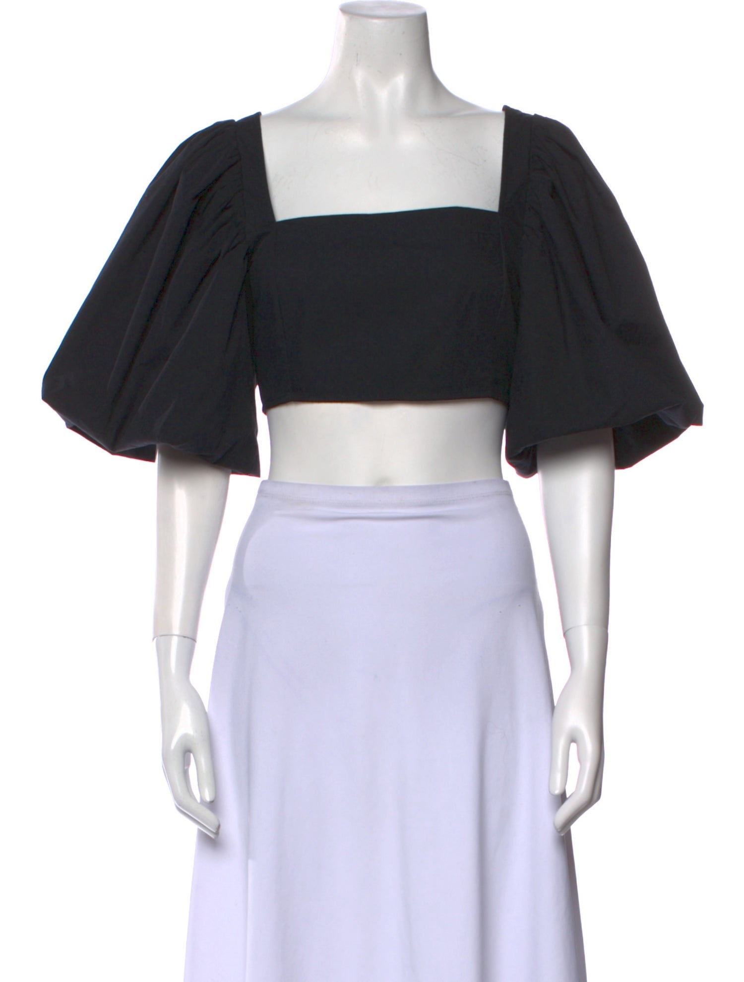 RHODE Square Neckline Short Sleeve Crop Top
