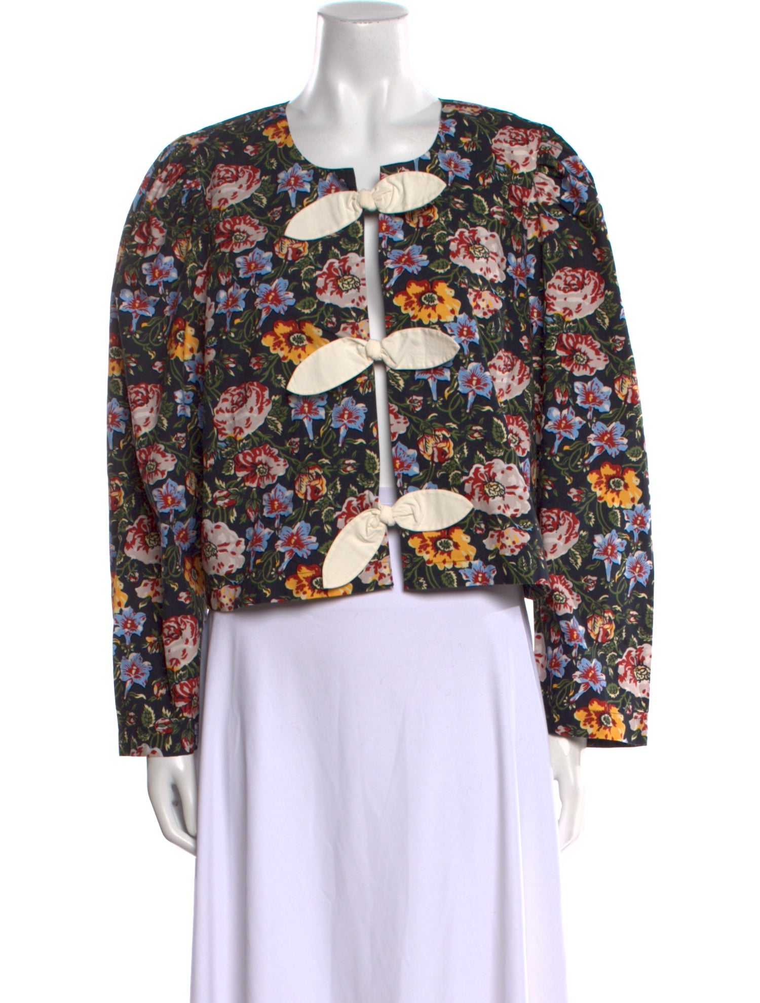 RHODE Floral Print V-Neck Crop Top