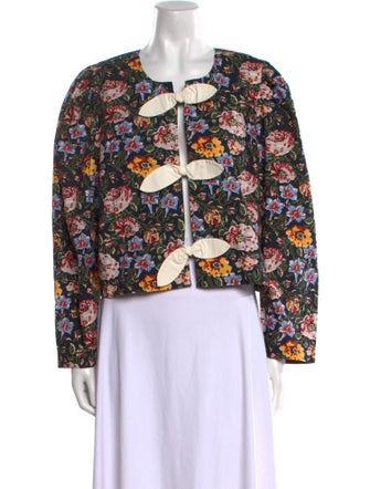 RHODE Floral Print V-Neck Crop Top