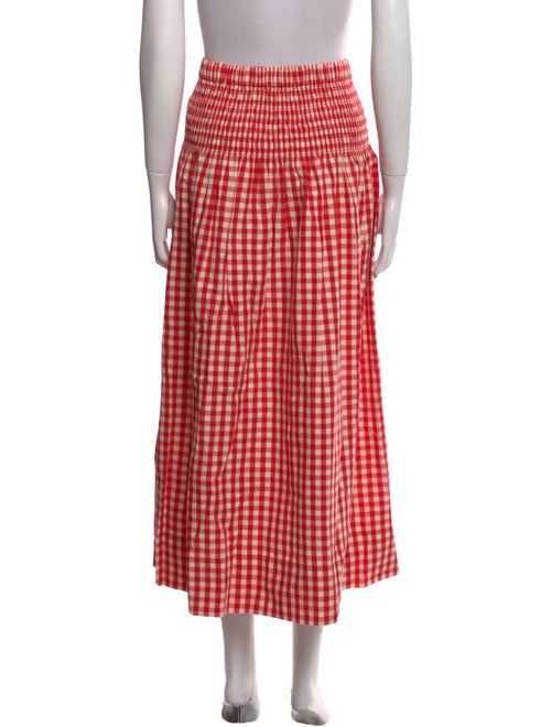 RHODE Plaid Print Midi Length Skirt