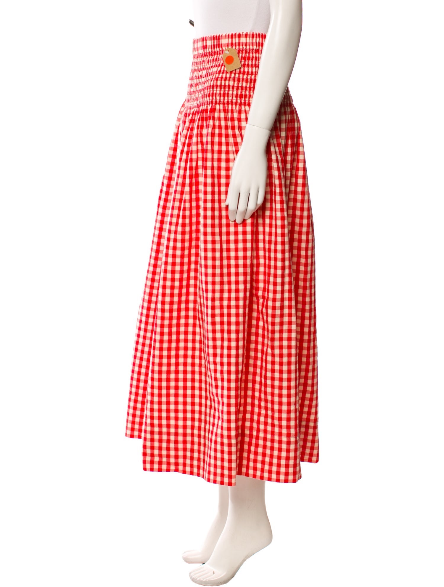 RHODE Plaid Print Midi Length Skirt