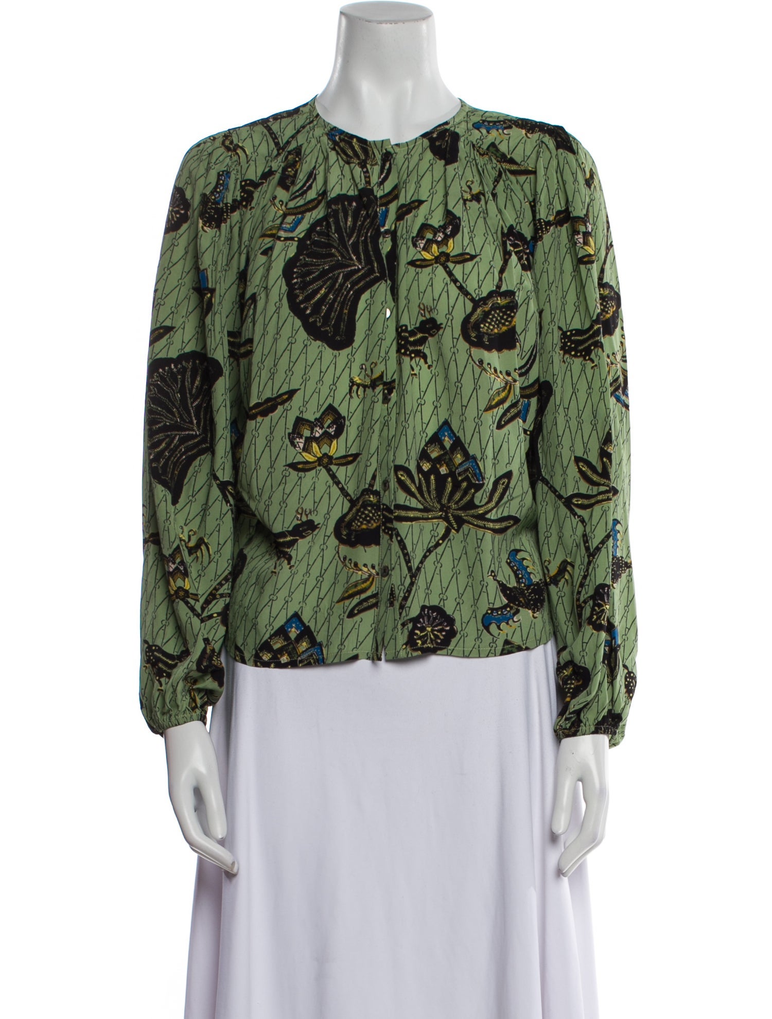 RHODE Printed Crew Neck Blouse