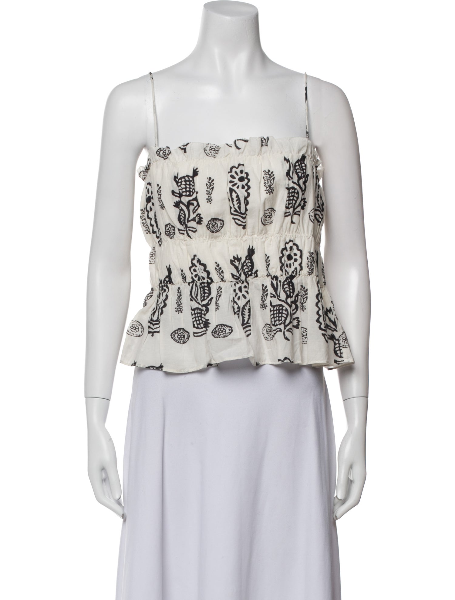 RHODE Printed Square Neckline Crop Top