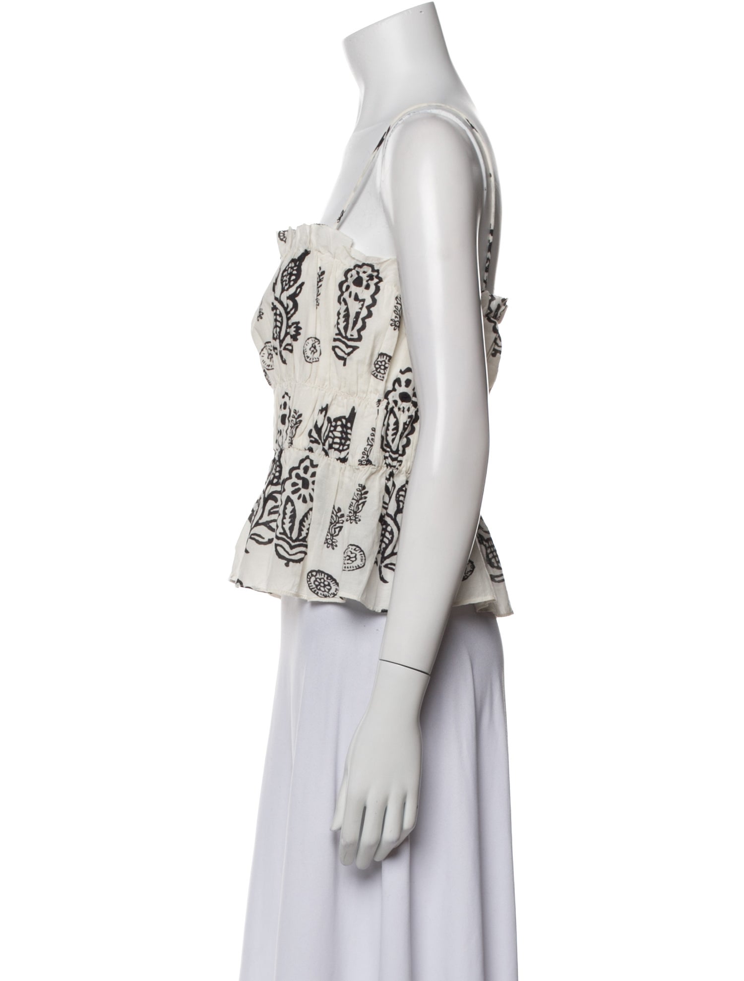 RHODE Printed Square Neckline Crop Top