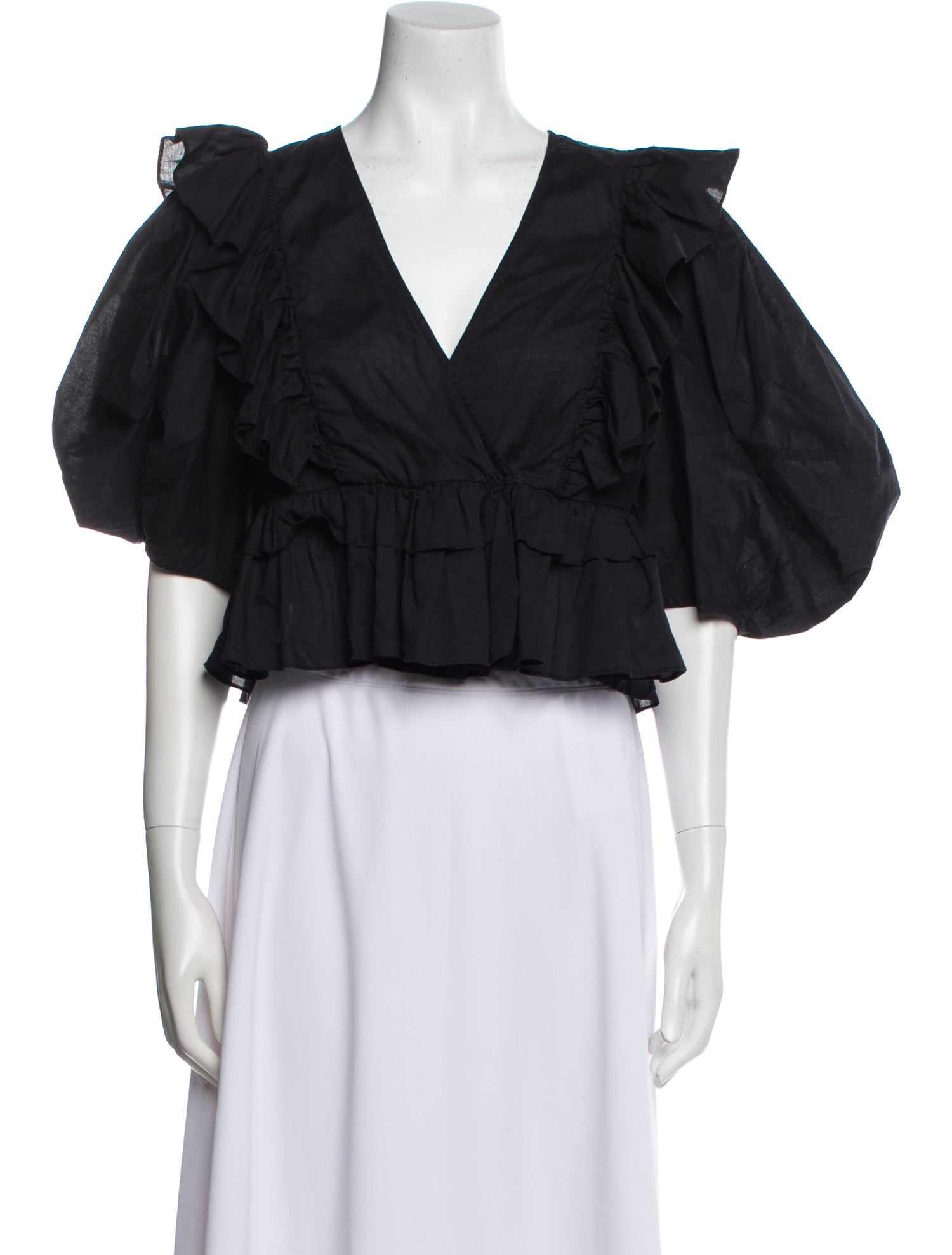 RHODE V-Neck Short Sleeve Crop Top