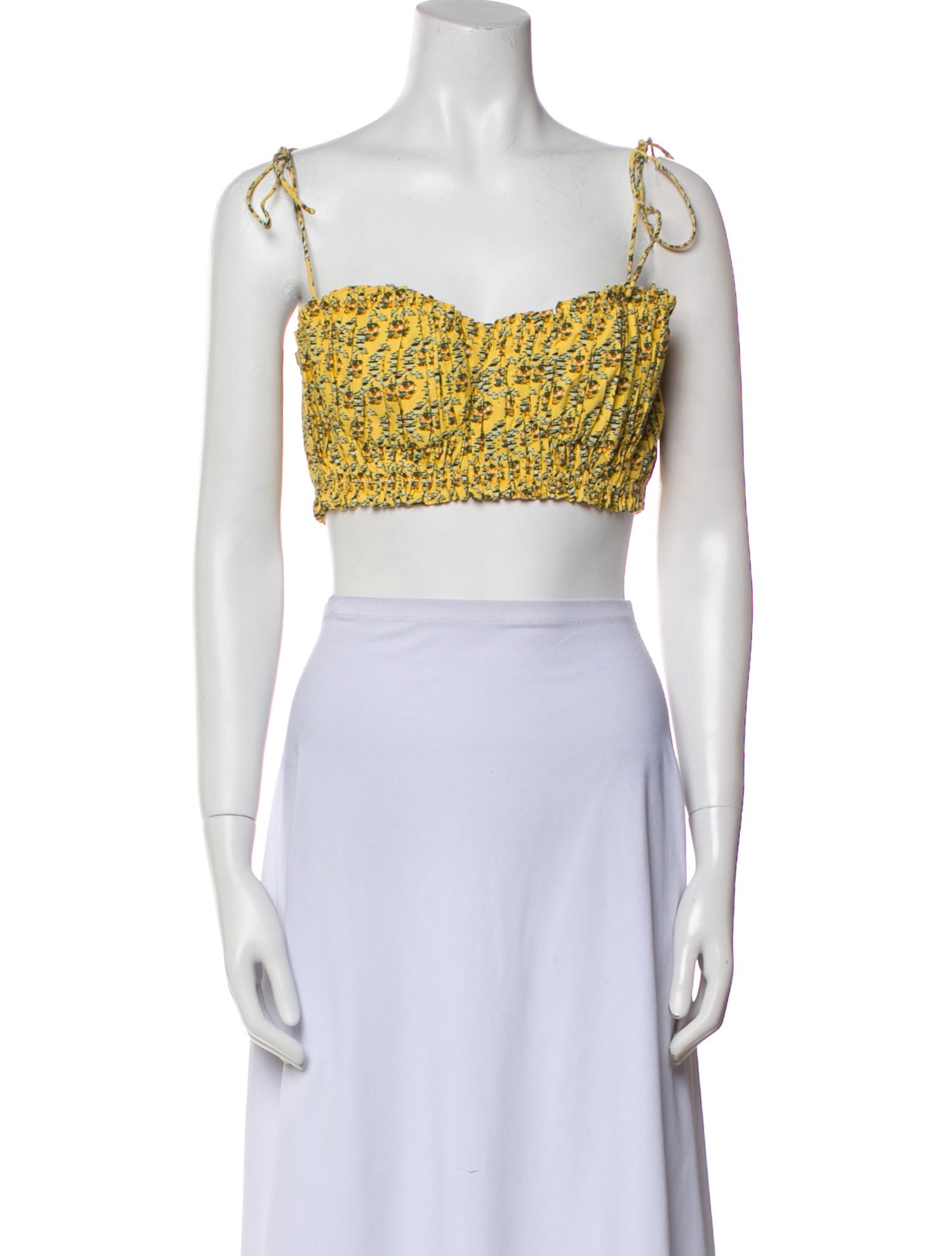 RHODE Printed Square Neckline Crop Top