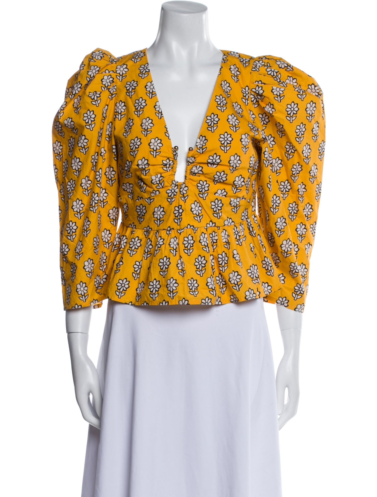 RHODE Floral Print V-Neck Crop Top w/ Tags