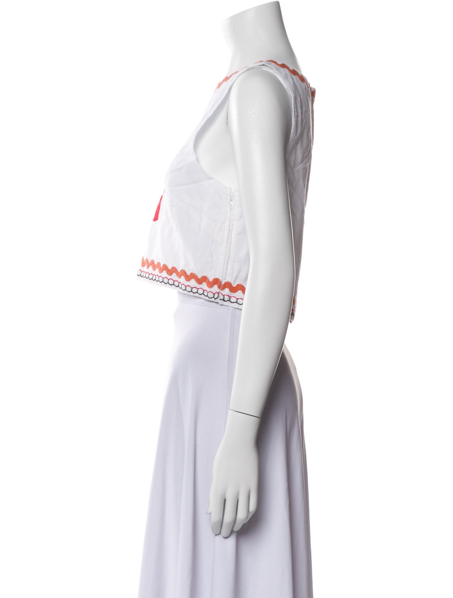 RHODE Graphic Print Bateau Neckline Crop Top