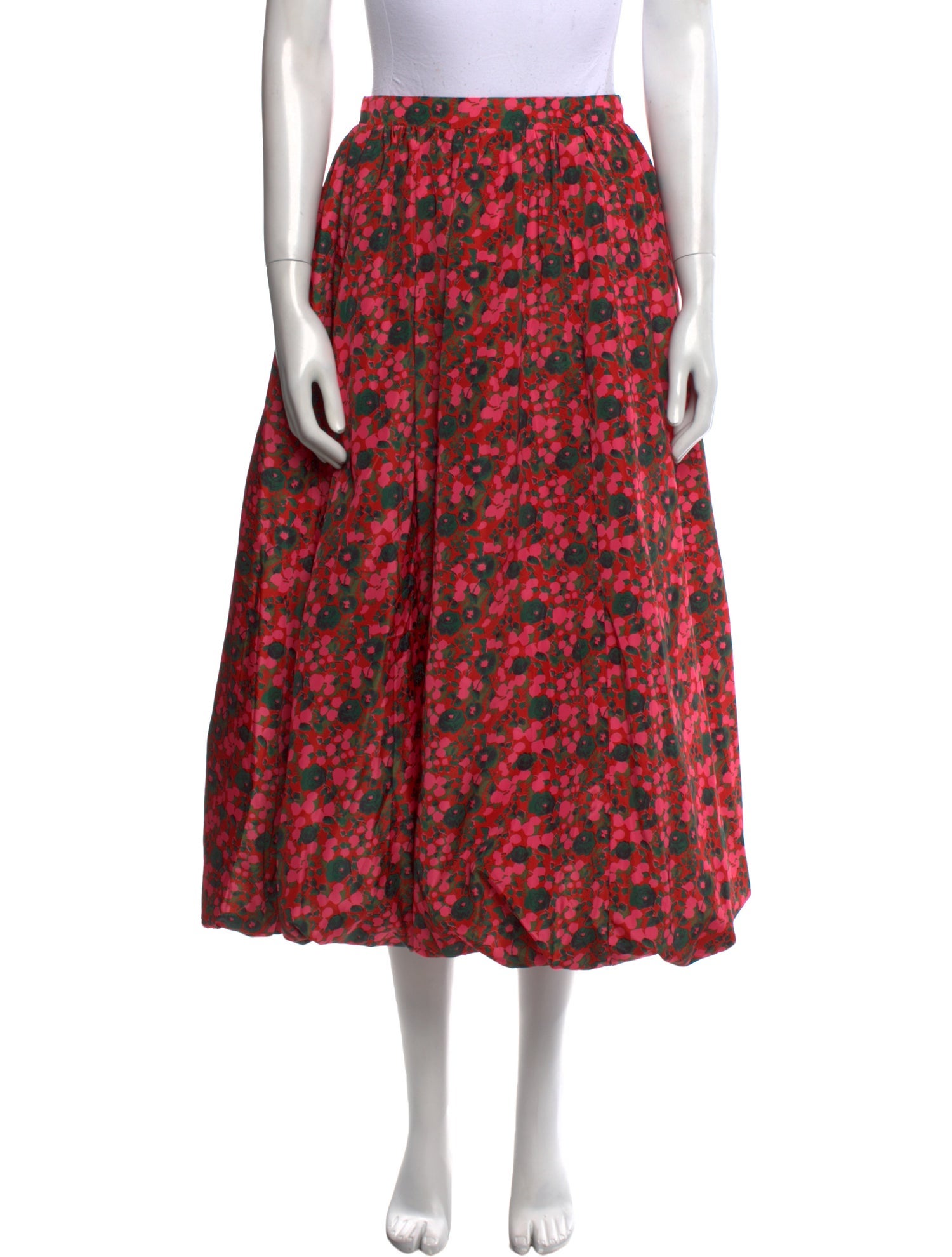RHODE Floral Print Midi Length Skirt