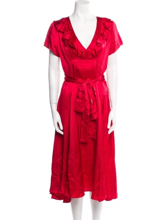 RHODE Silk Midi Length Dress