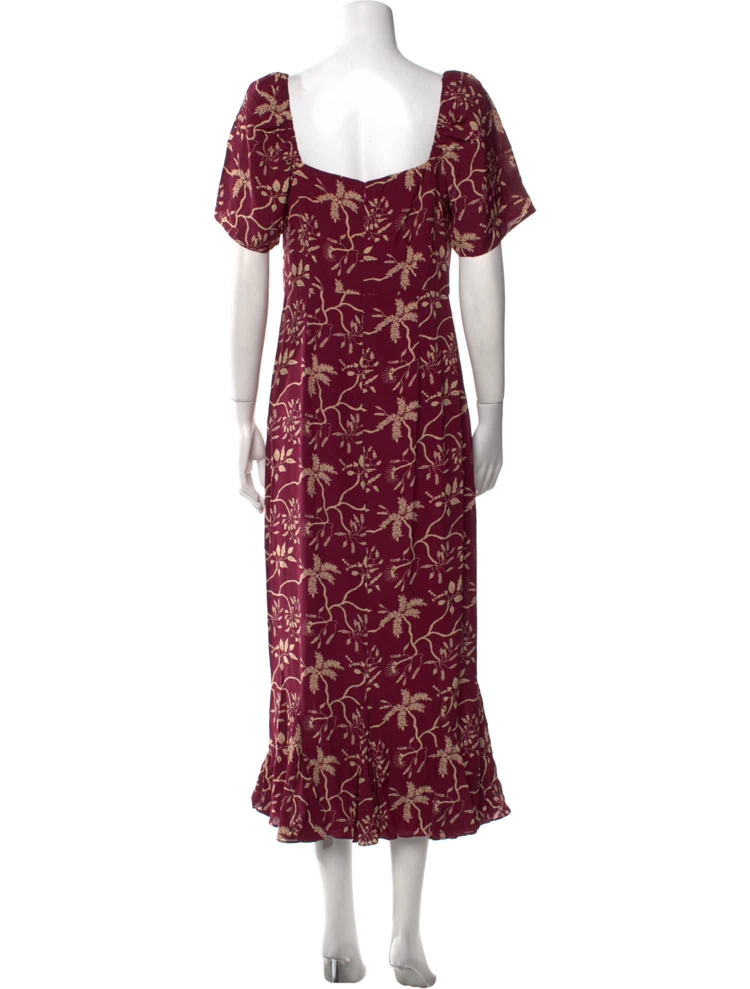 RHODE Floral Print Midi Length Dress