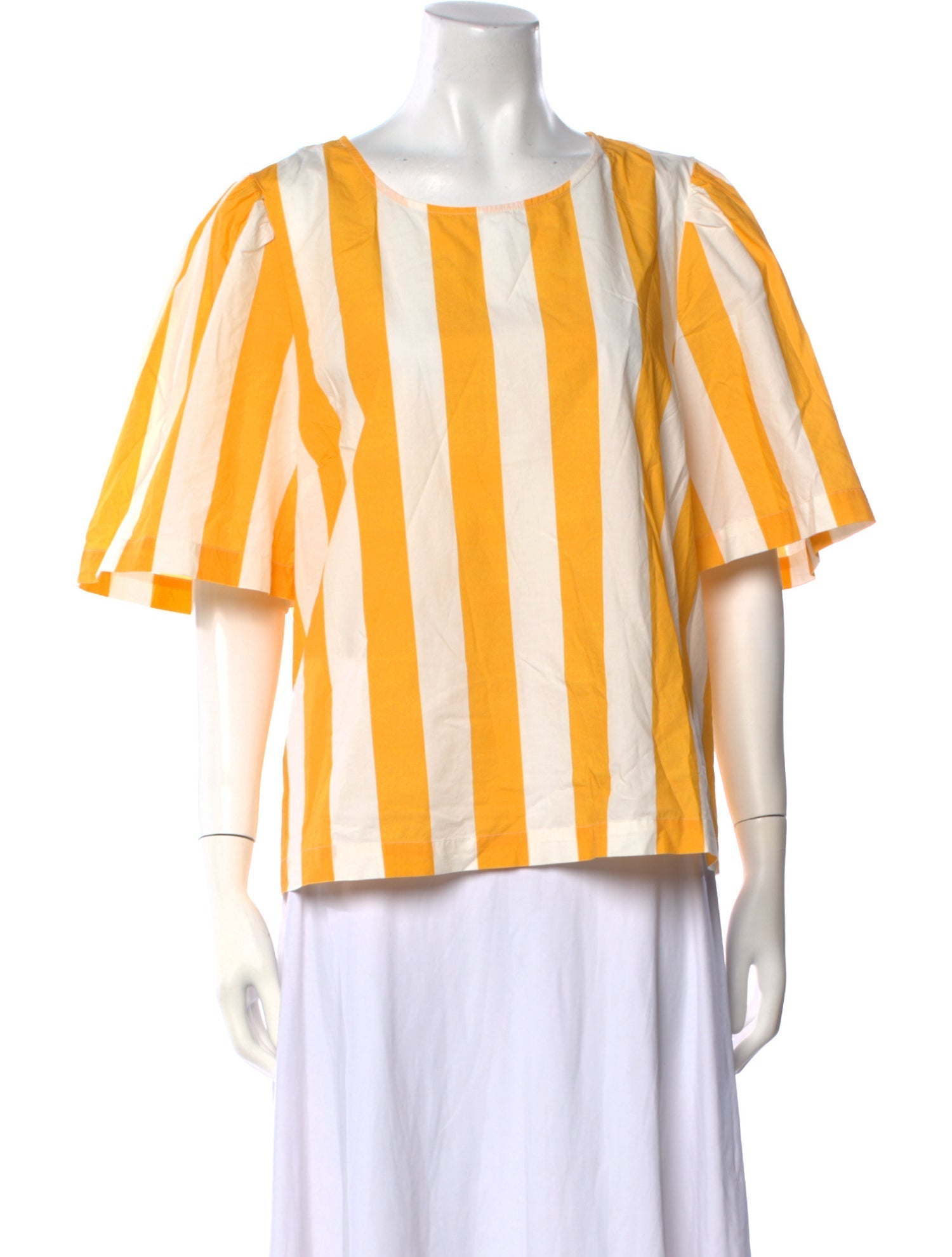 RHODE Striped Bateau Neckline Blouse