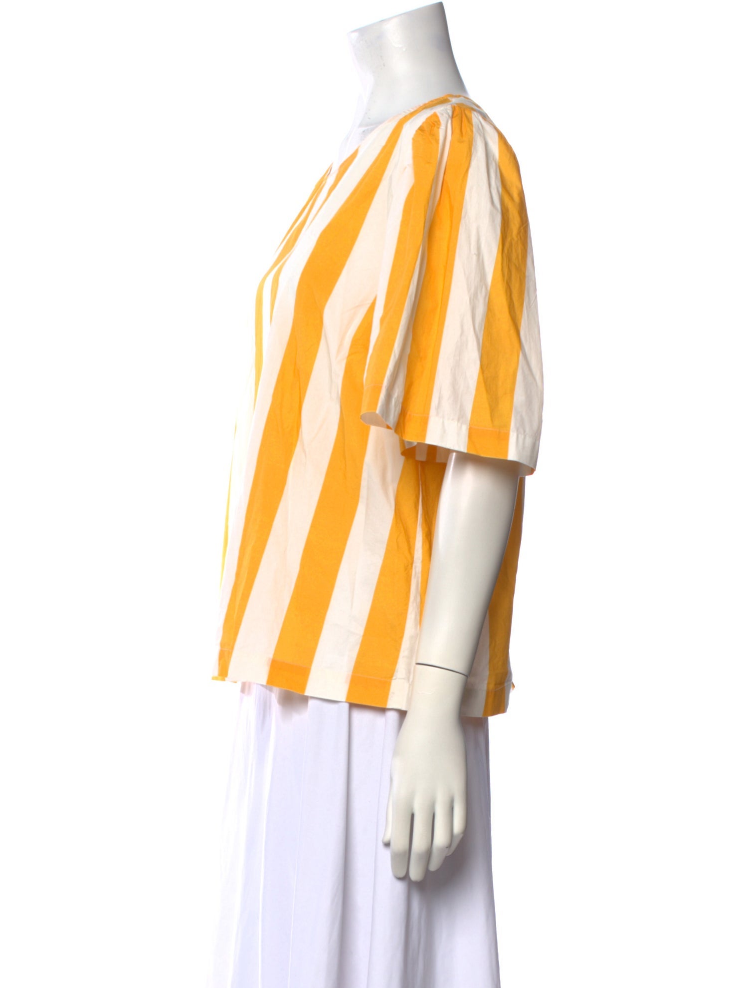 RHODE Striped Bateau Neckline Blouse