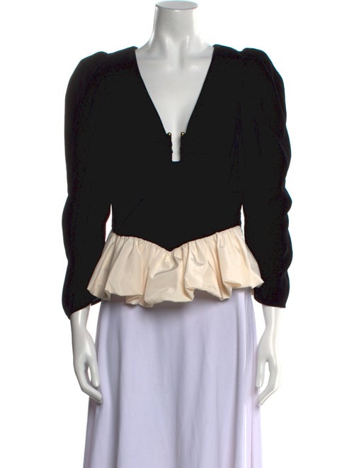 RHODE V-Neck Three-Quarter Sleeve Crop Top