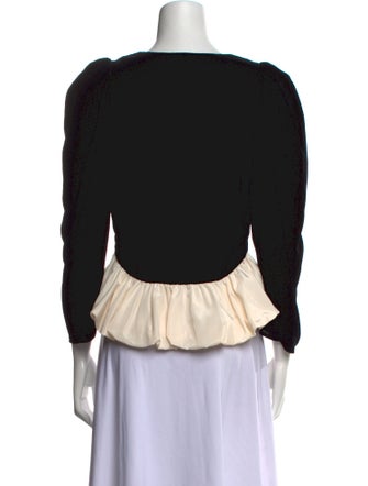 RHODE V-Neck Three-Quarter Sleeve Crop Top