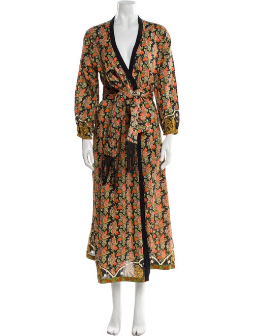 RHODE Printed Fringe Trim Accent Robe