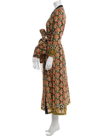 RHODE Printed Fringe Trim Accent Robe