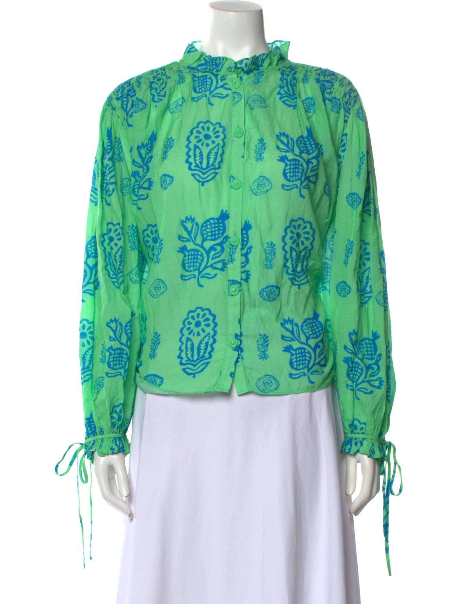 RHODE Floral Print Mock Neck Blouse w/ Tags