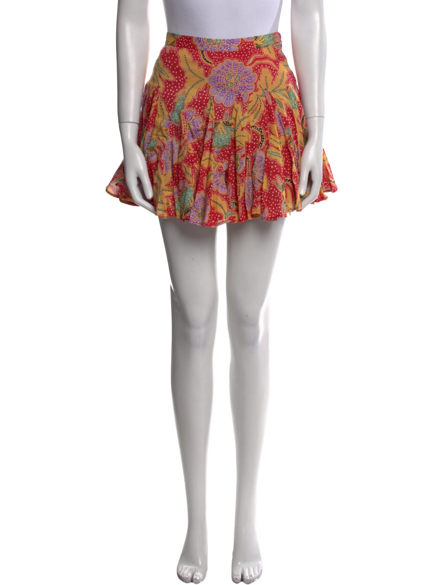 RHODE Floral Print Mini Skirt