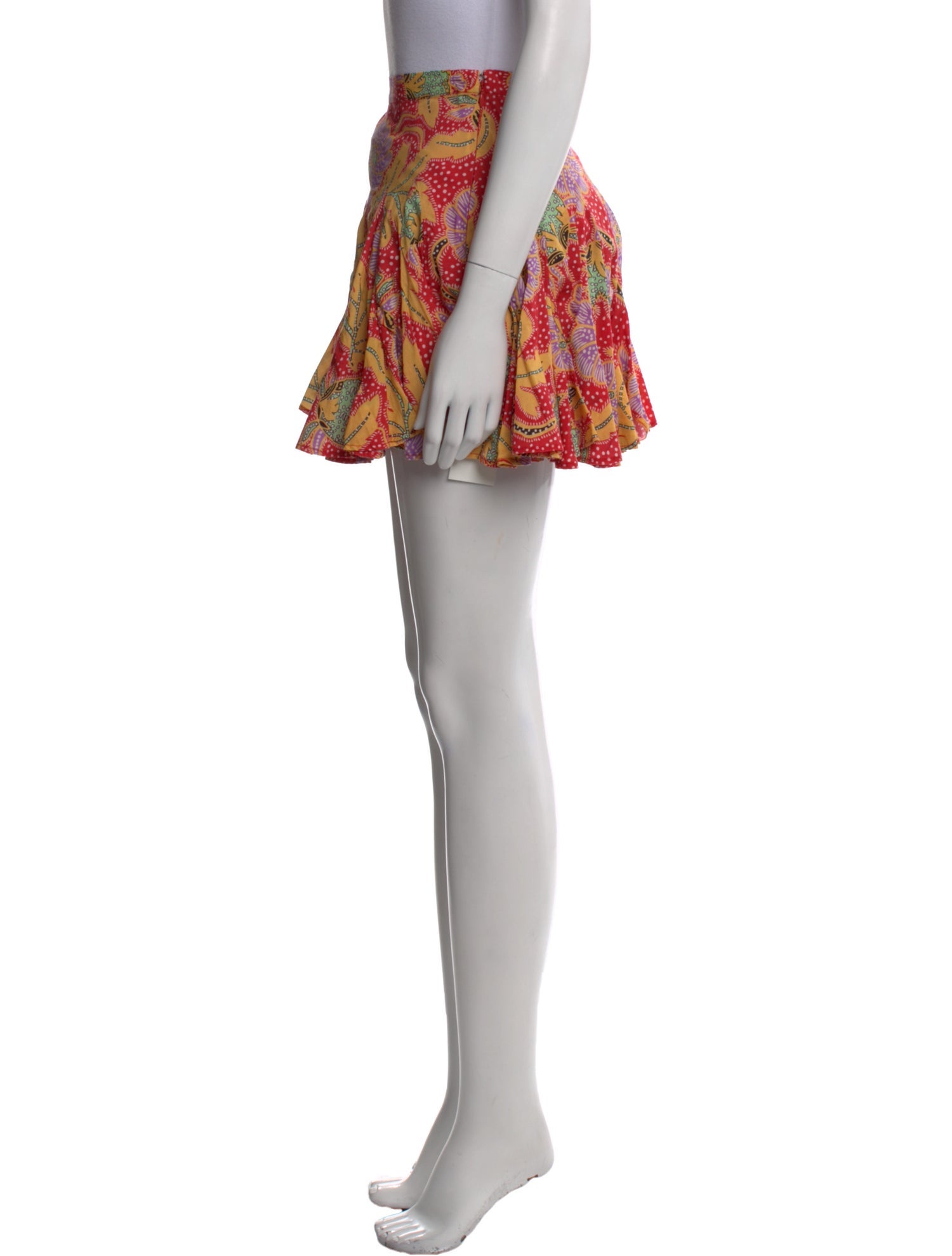 RHODE Floral Print Mini Skirt