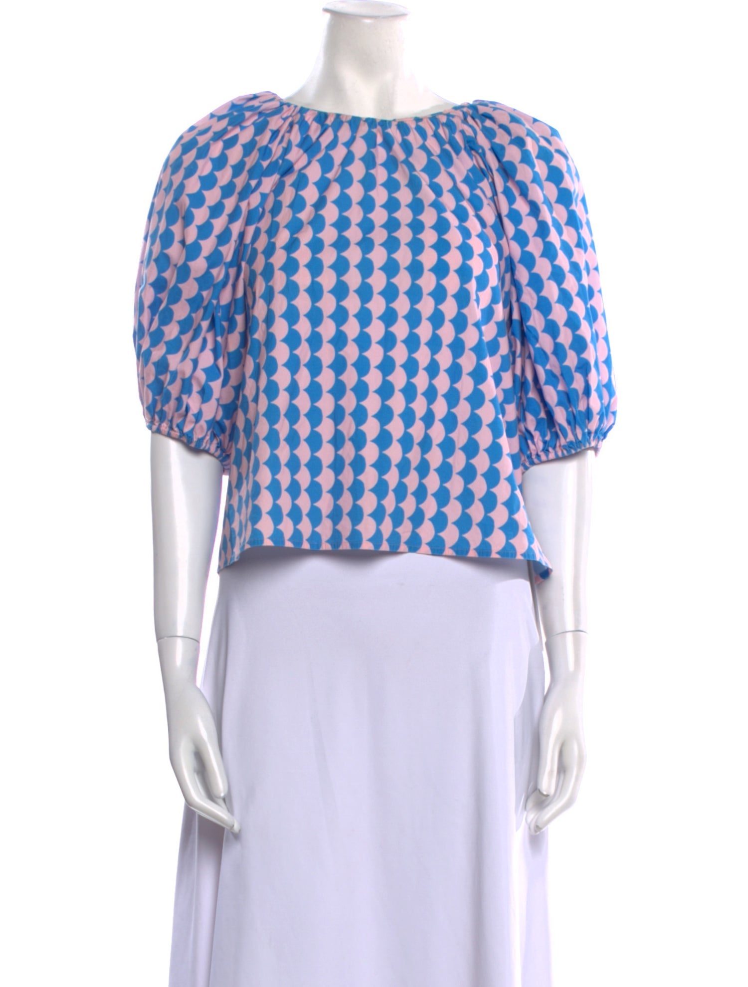 RHODE Printed Bateau Neckline Crop Top