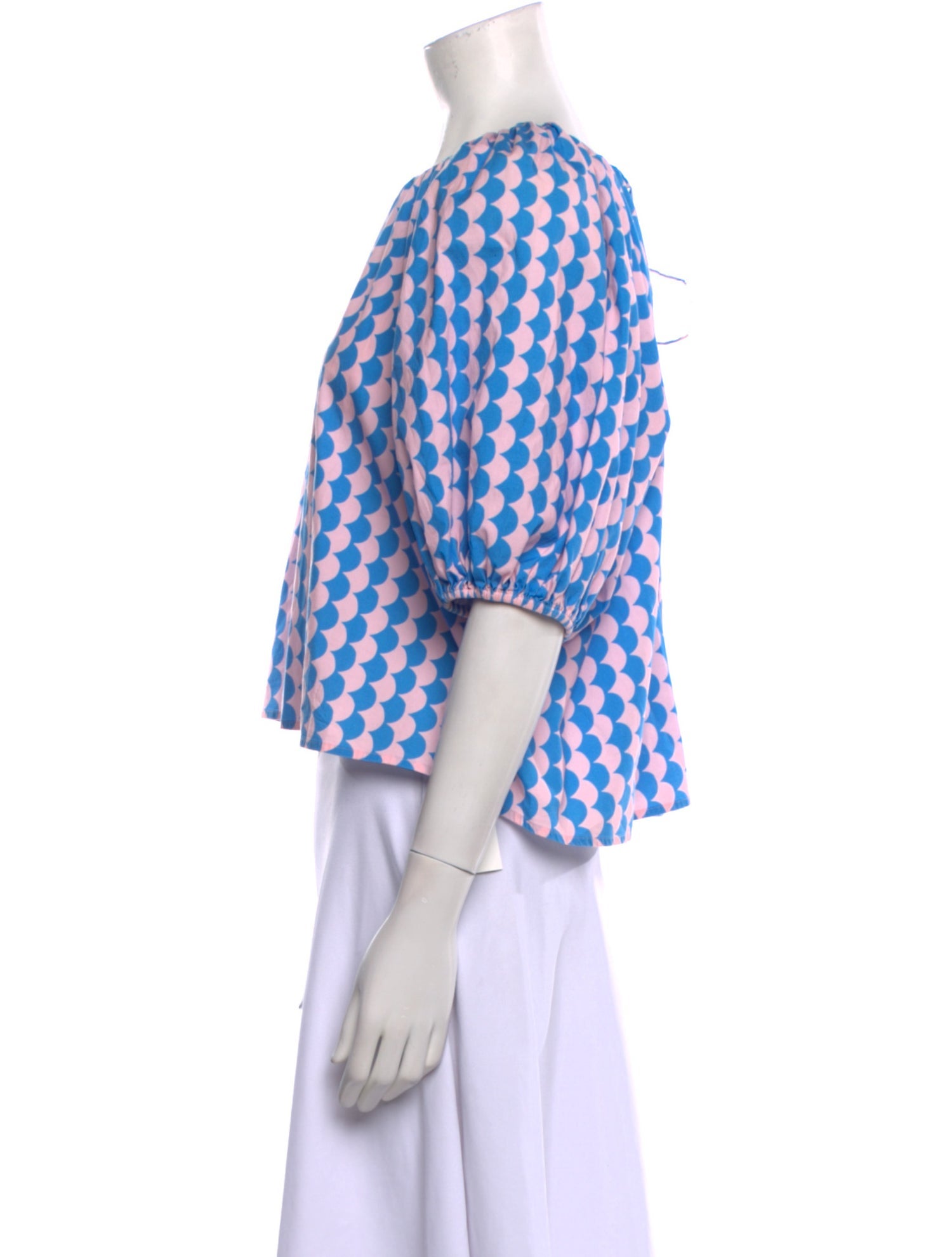 RHODE Printed Bateau Neckline Crop Top