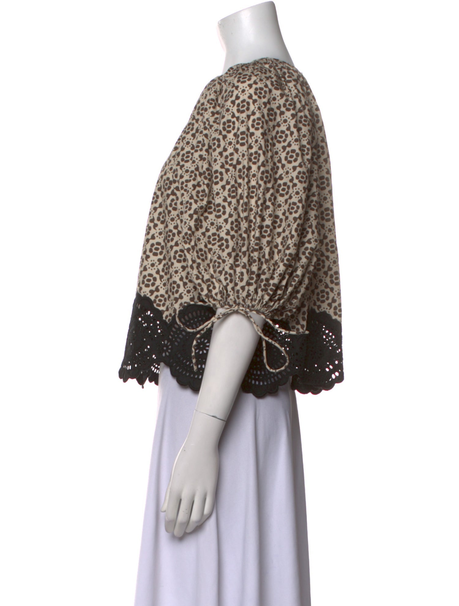 RHODE Printed Bateau Neckline Crop Top