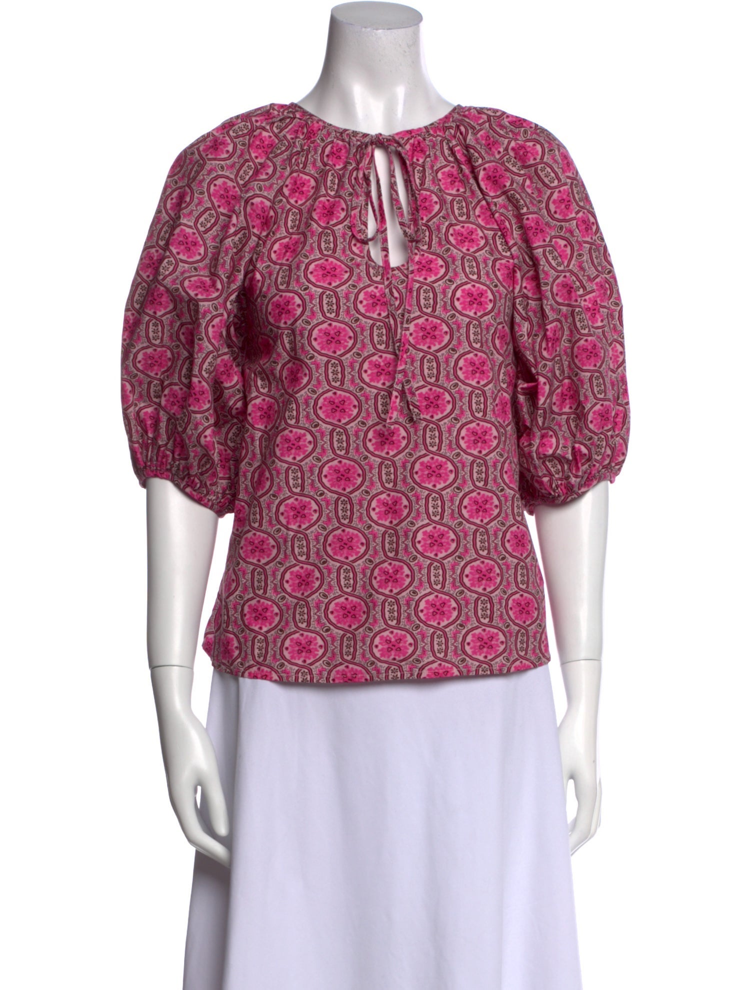 RHODE Paisley Print Crew Neck Blouse