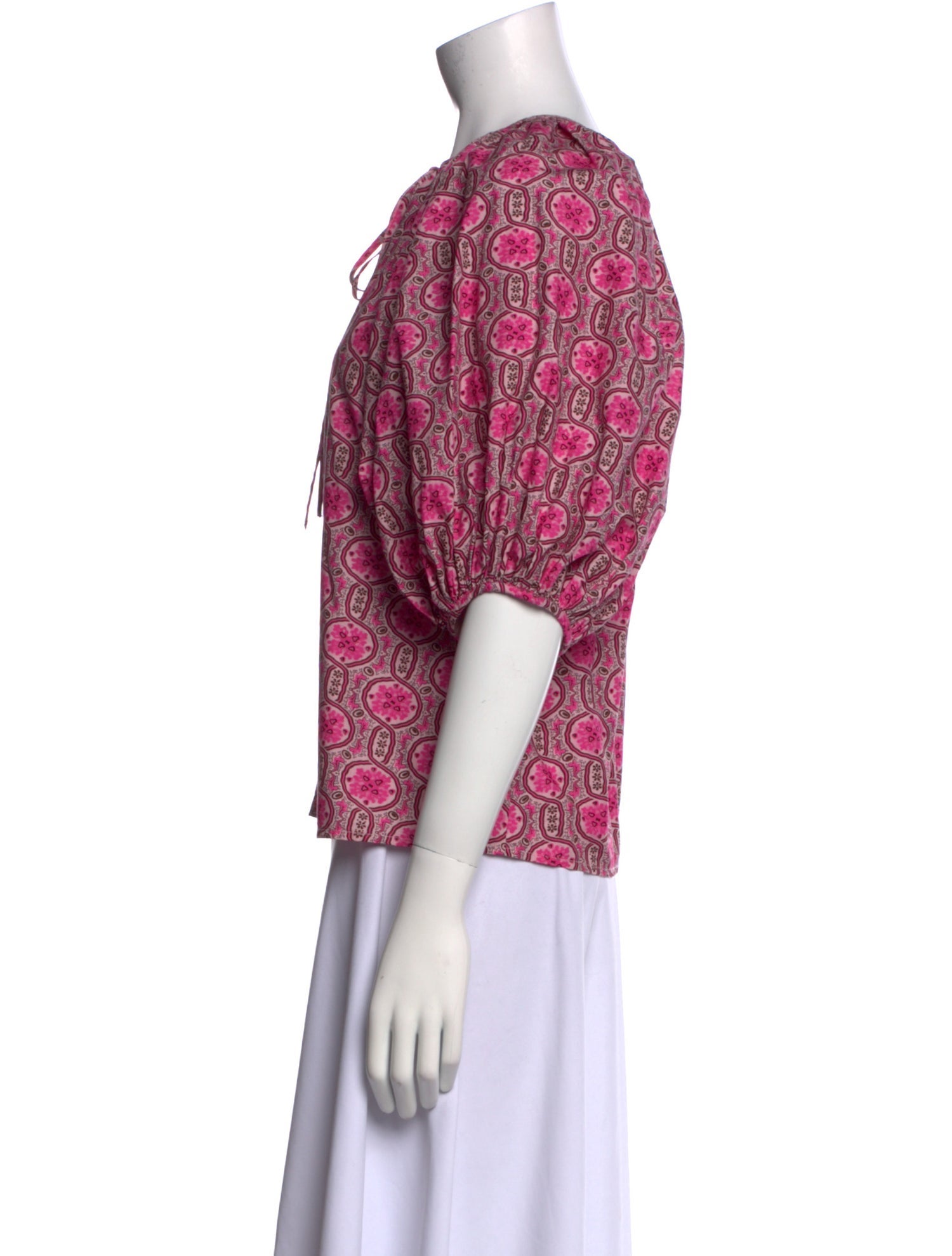 RHODE Paisley Print Crew Neck Blouse