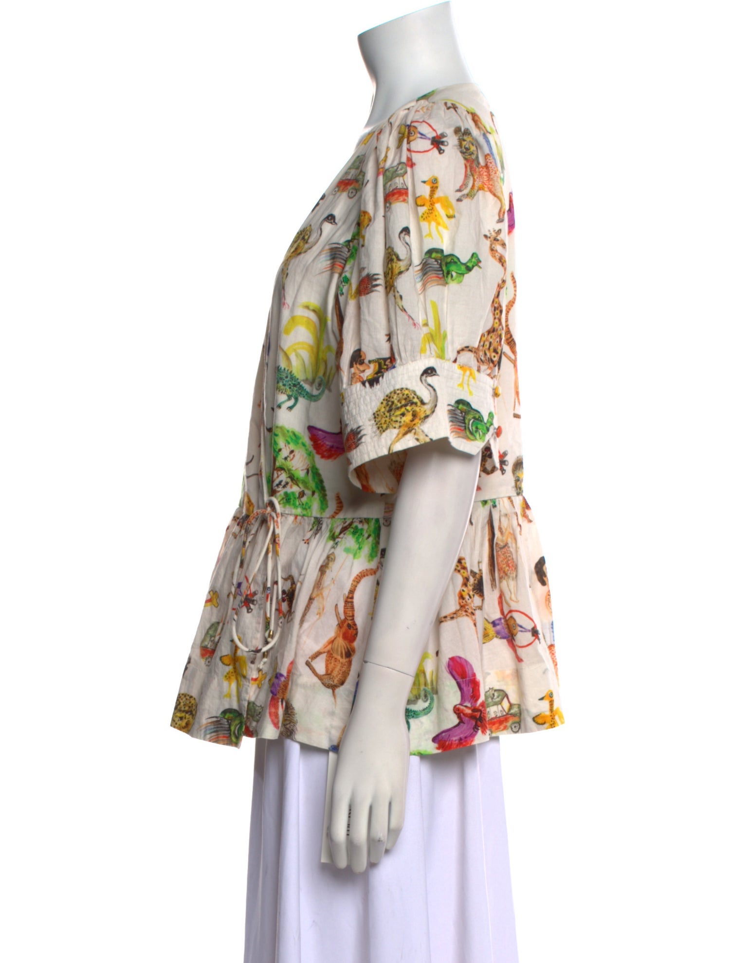 RHODE Floral Print V-Neck Blouse