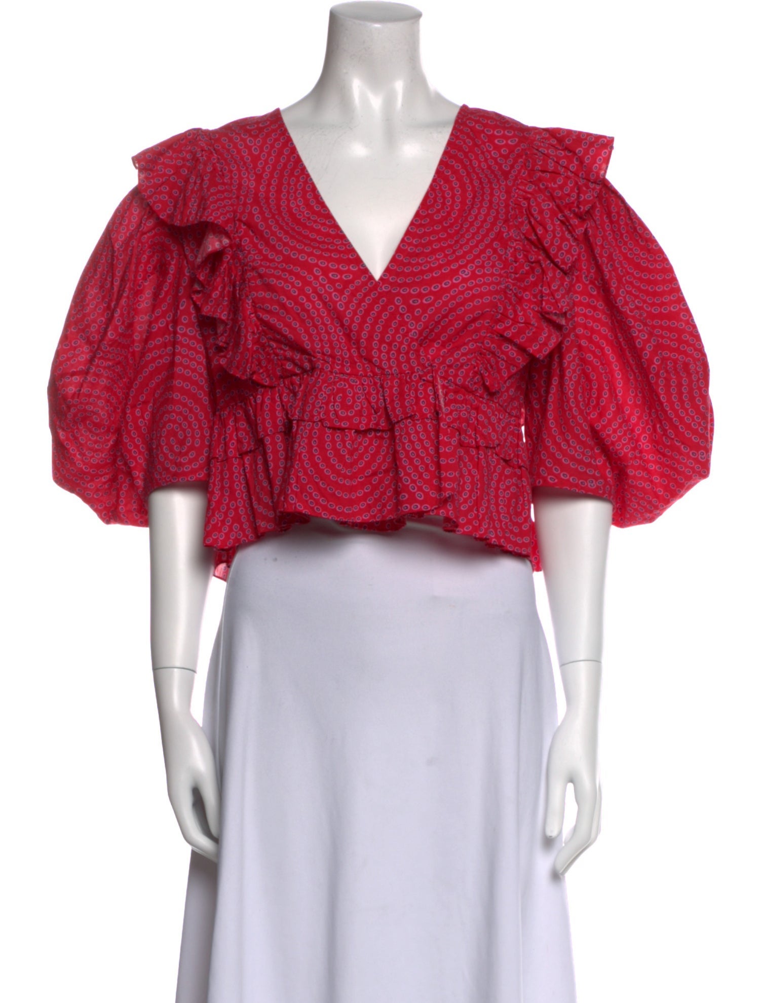 RHODE Printed V-Neck Crop Top