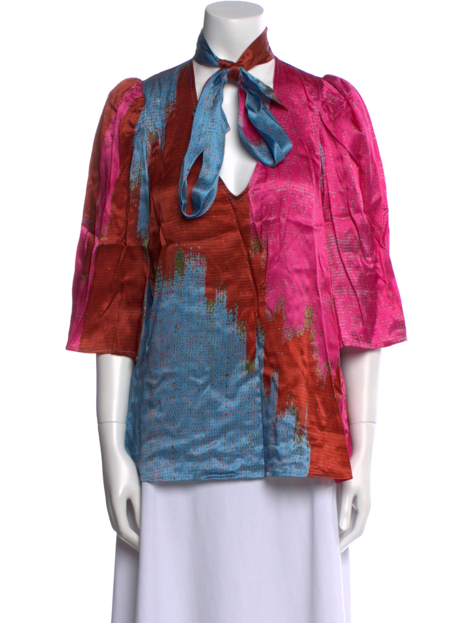 RHODE Silk Printed Button-Up Top w/ Tags