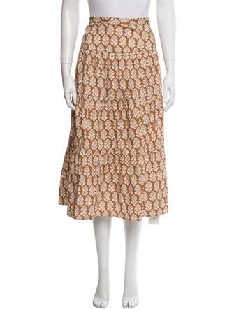 RHODE Printed Midi Length Skirt