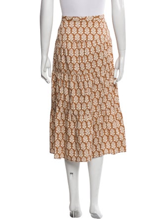 RHODE Printed Midi Length Skirt