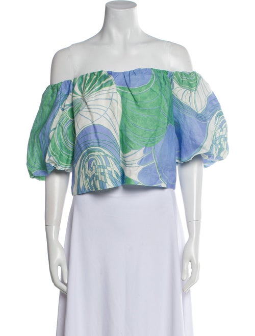 RHODE Linen Printed Crop Top