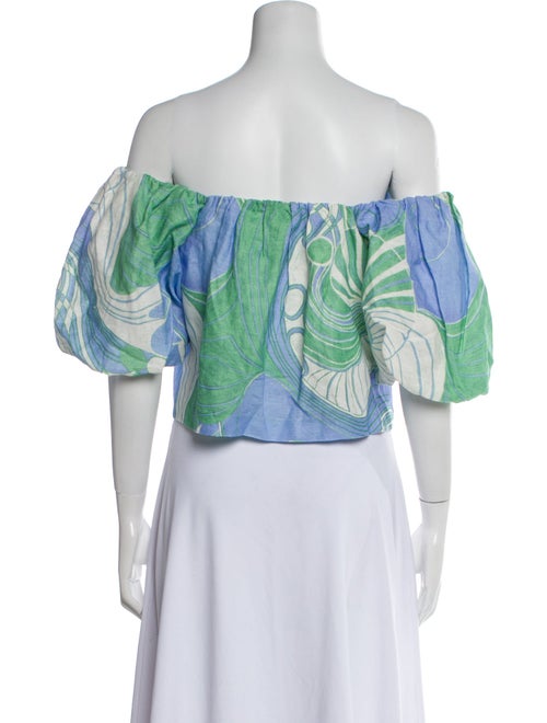 RHODE Linen Printed Crop Top