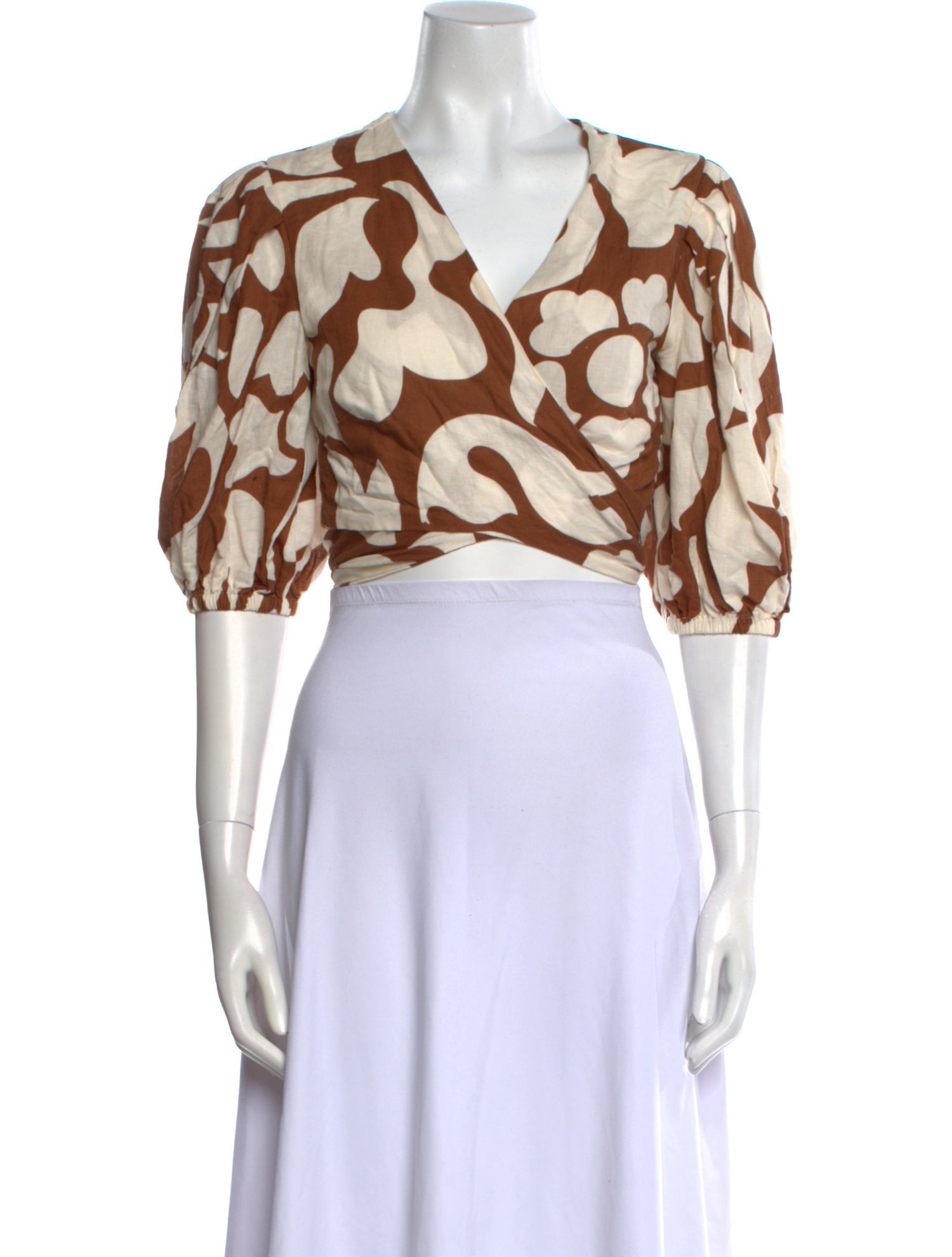 RHODE Animal Print V-Neck Crop Top