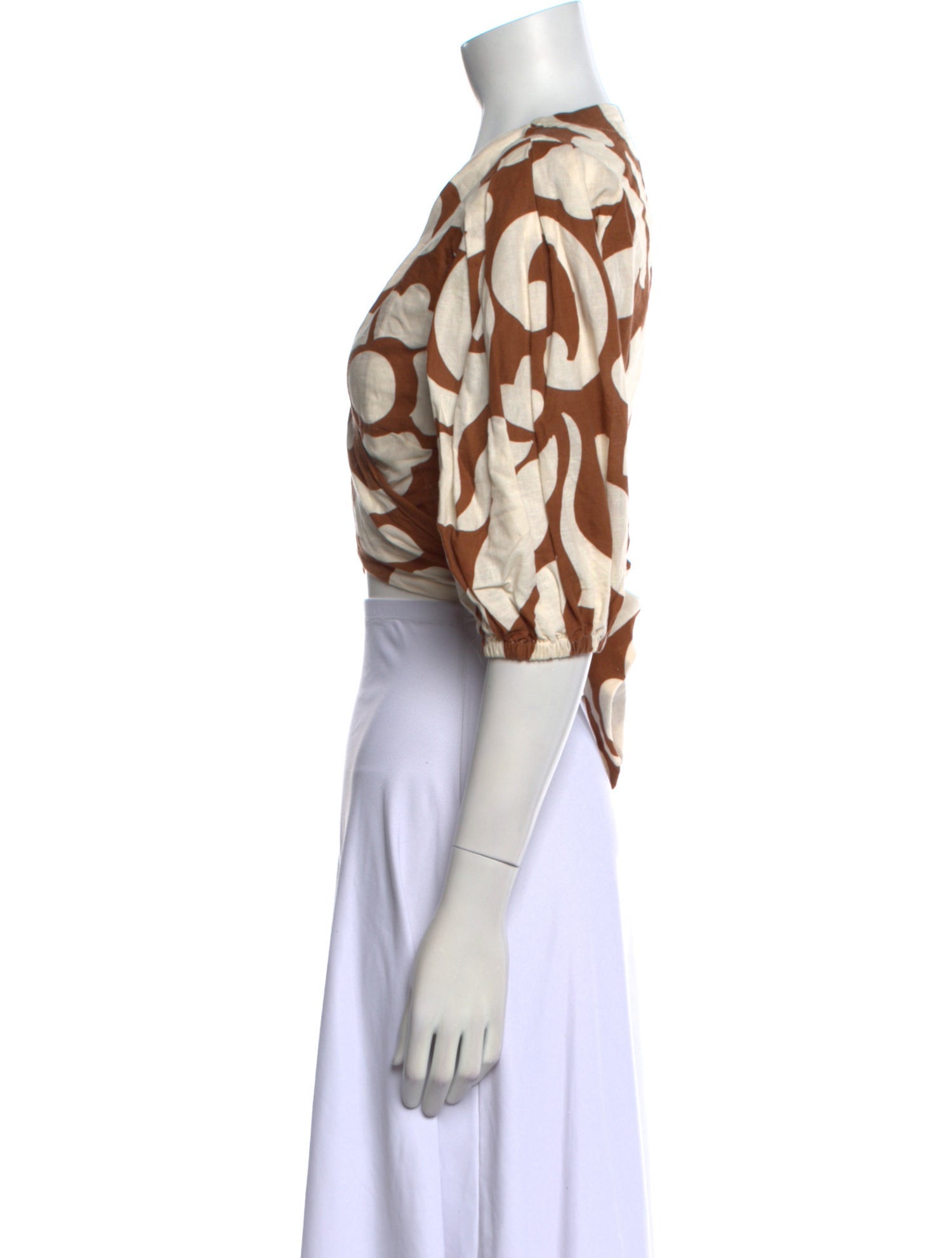 RHODE Animal Print V-Neck Crop Top