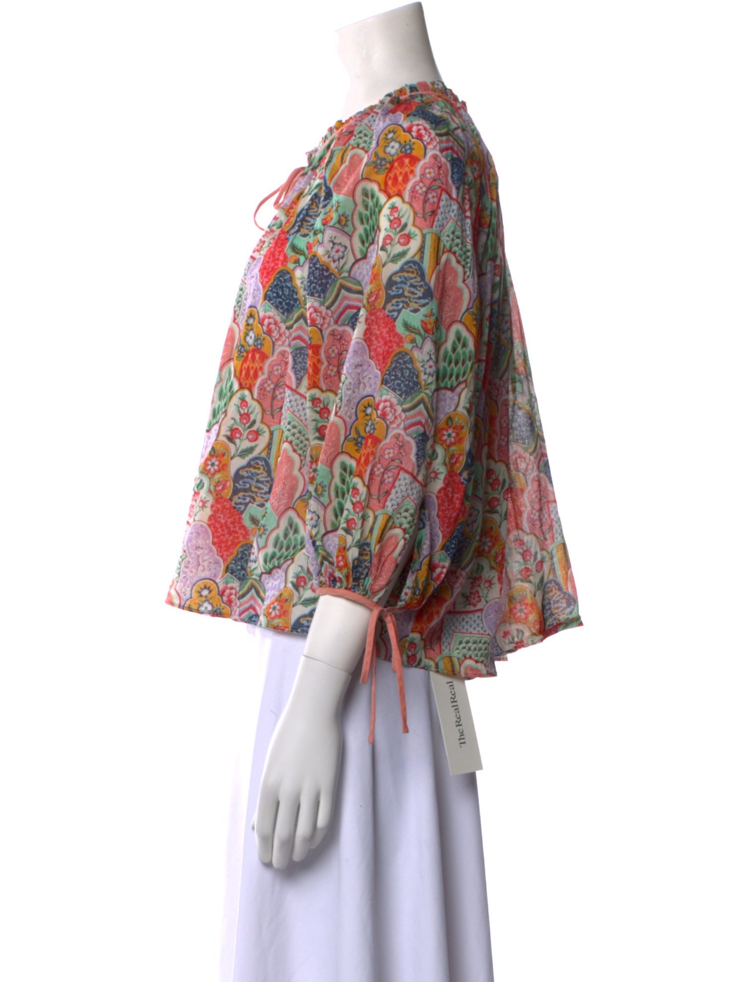 RHODE Floral Print Crew Neck Blouse