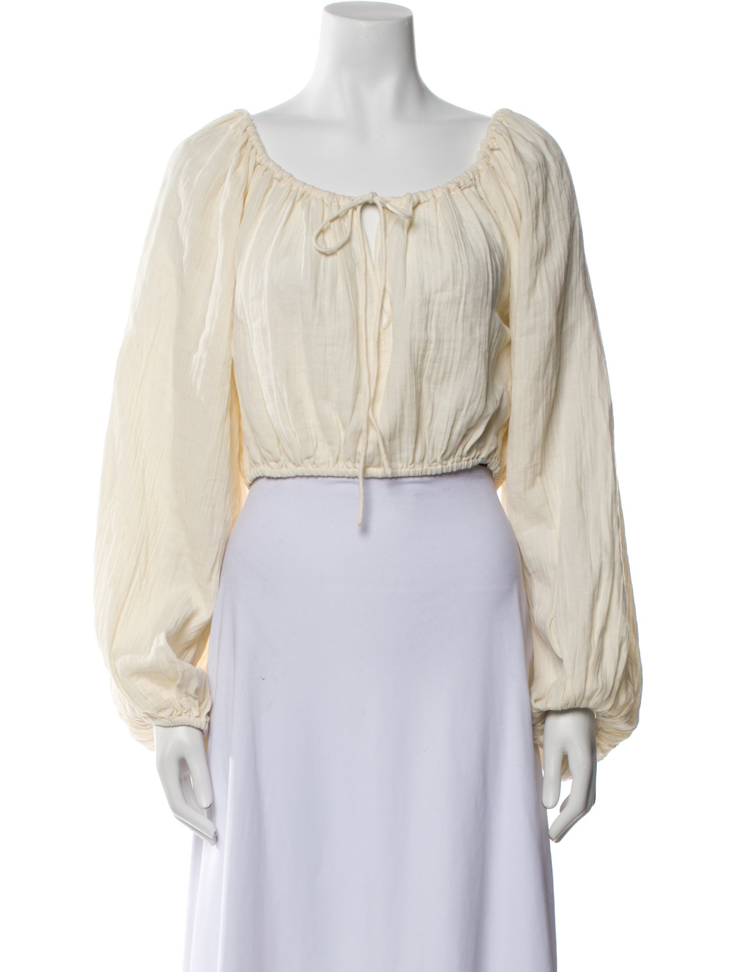 RHODE Scoop Neck Long Sleeve Crop Top