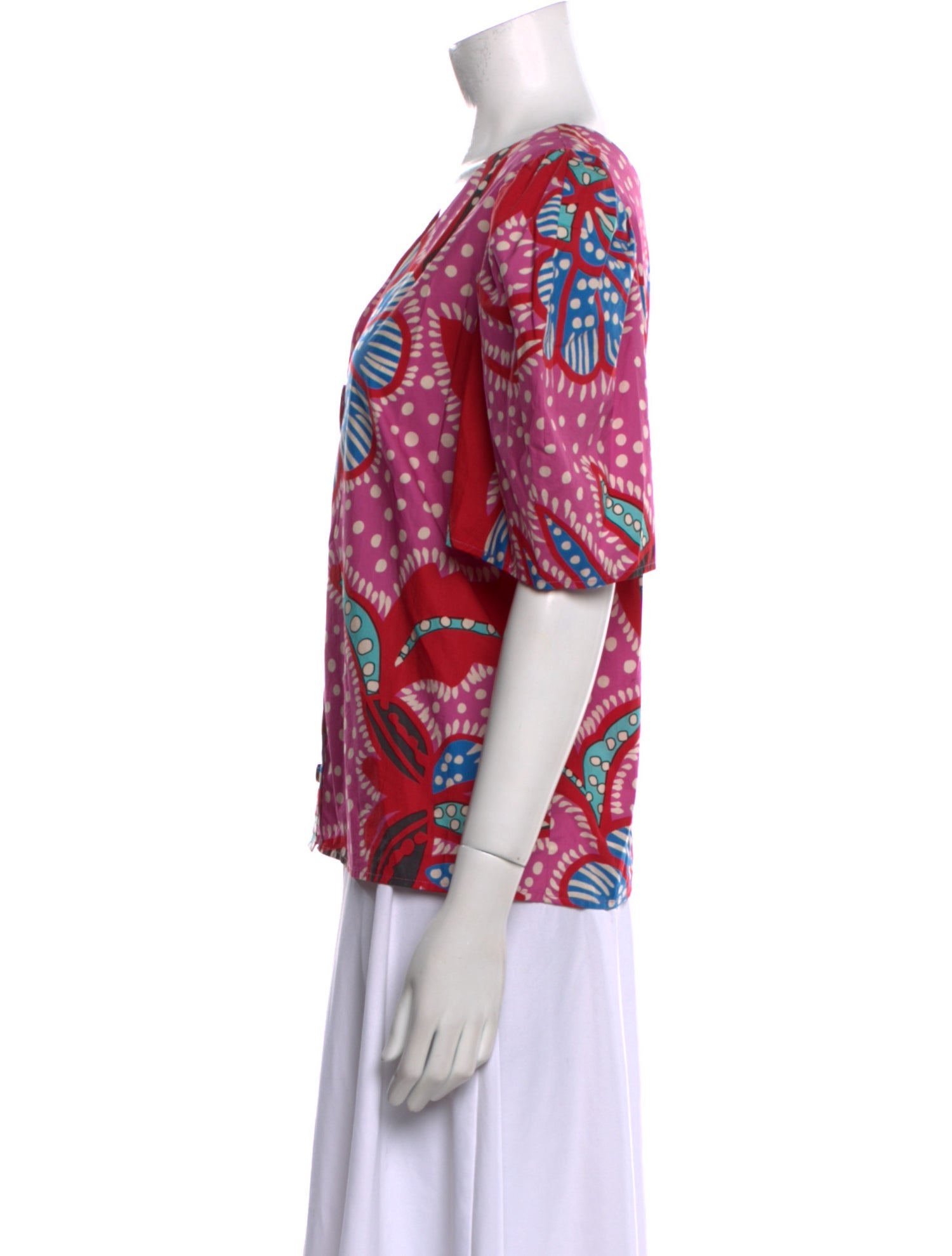 RHODE Printed V-Neck Blouse