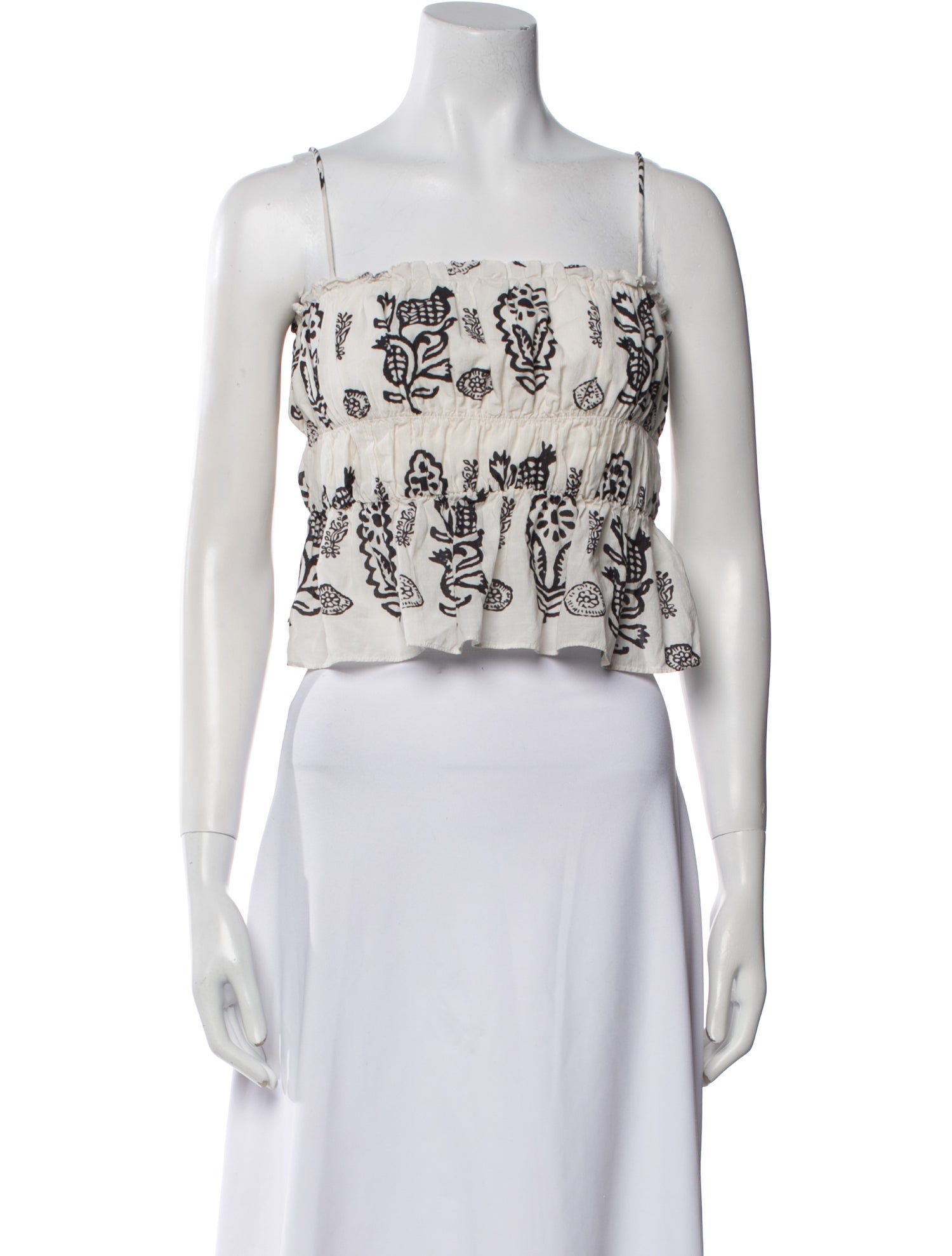 RHODE Printed Square Neckline Crop Top