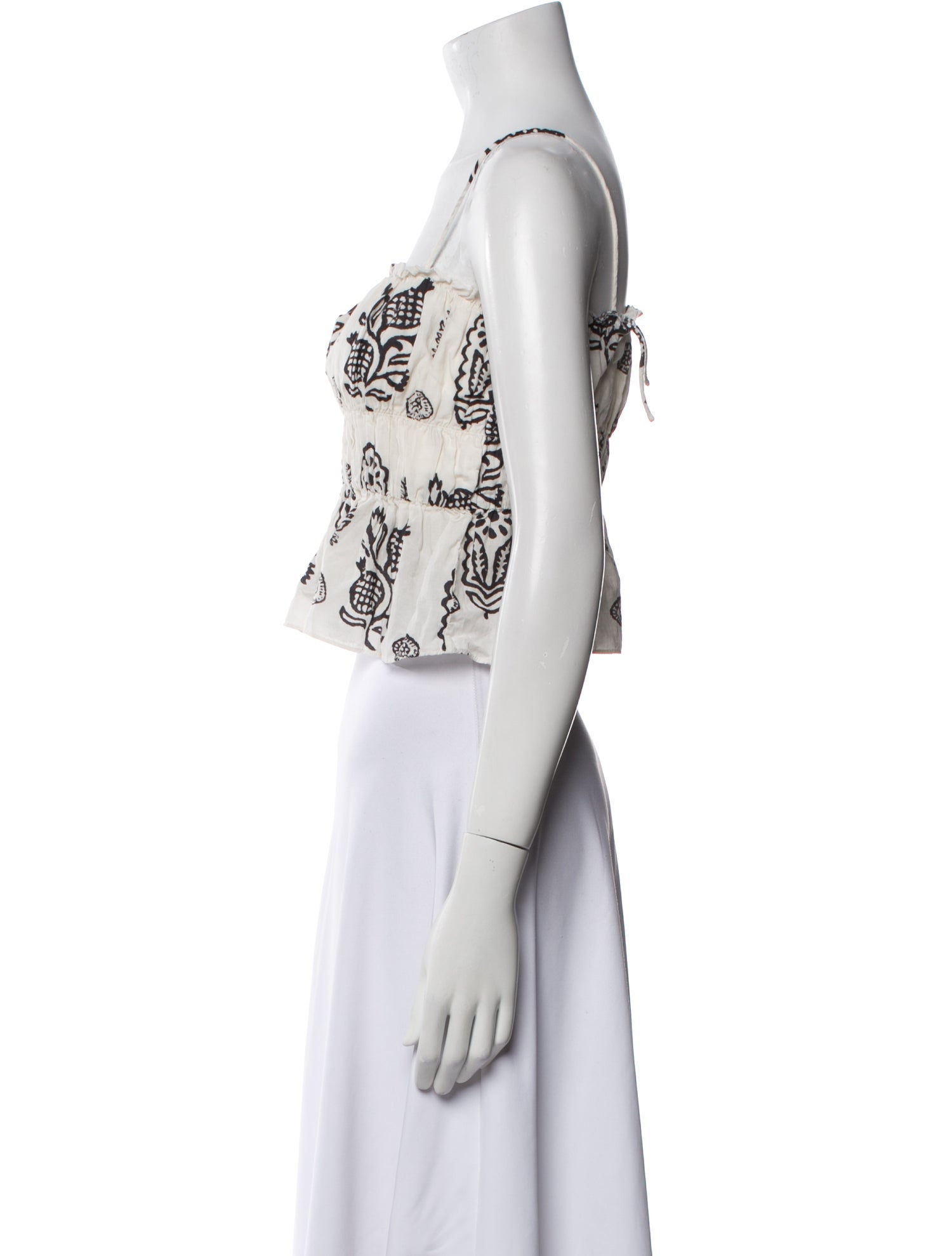 RHODE Printed Square Neckline Crop Top