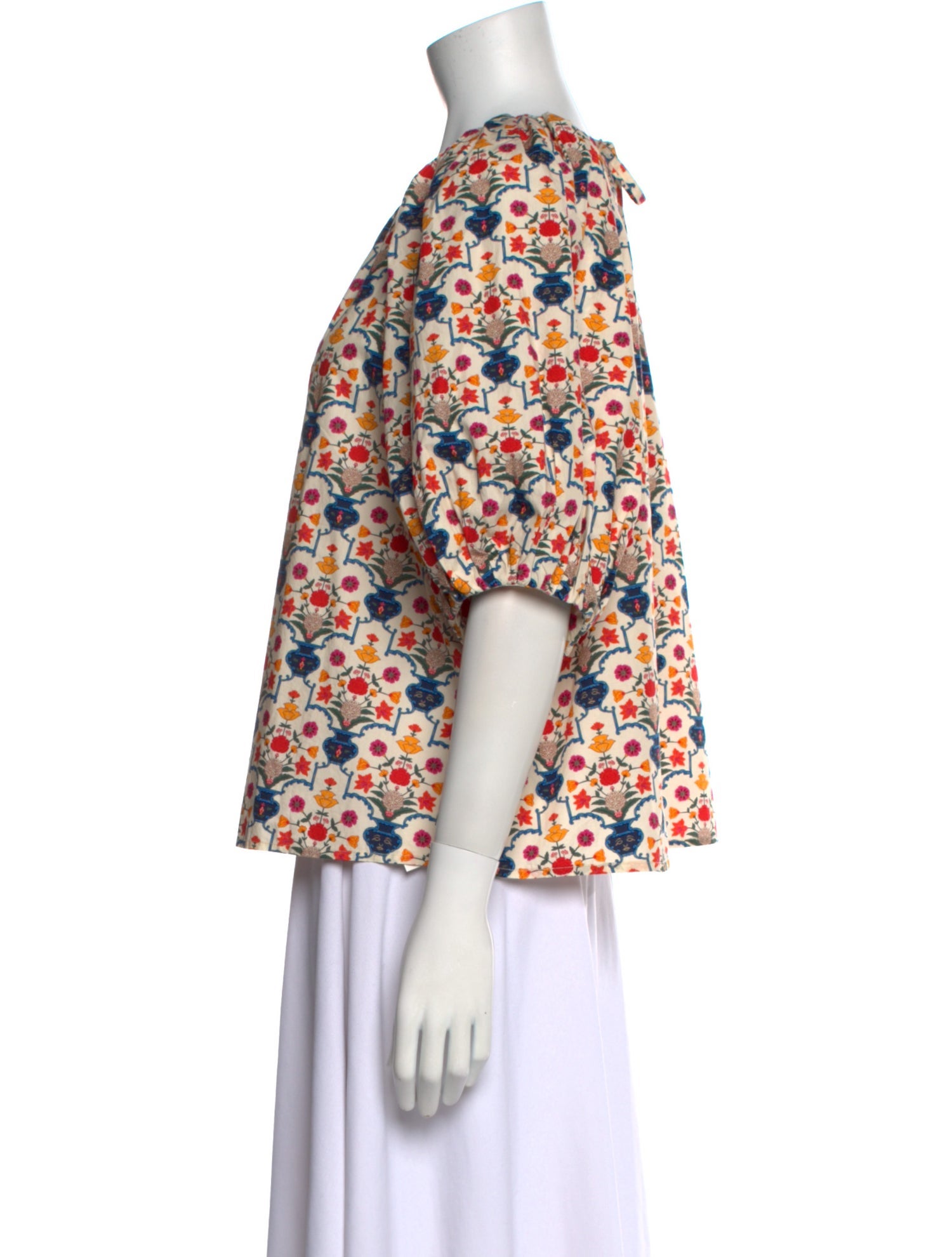 RHODE Floral Print Scoop Neck Blouse