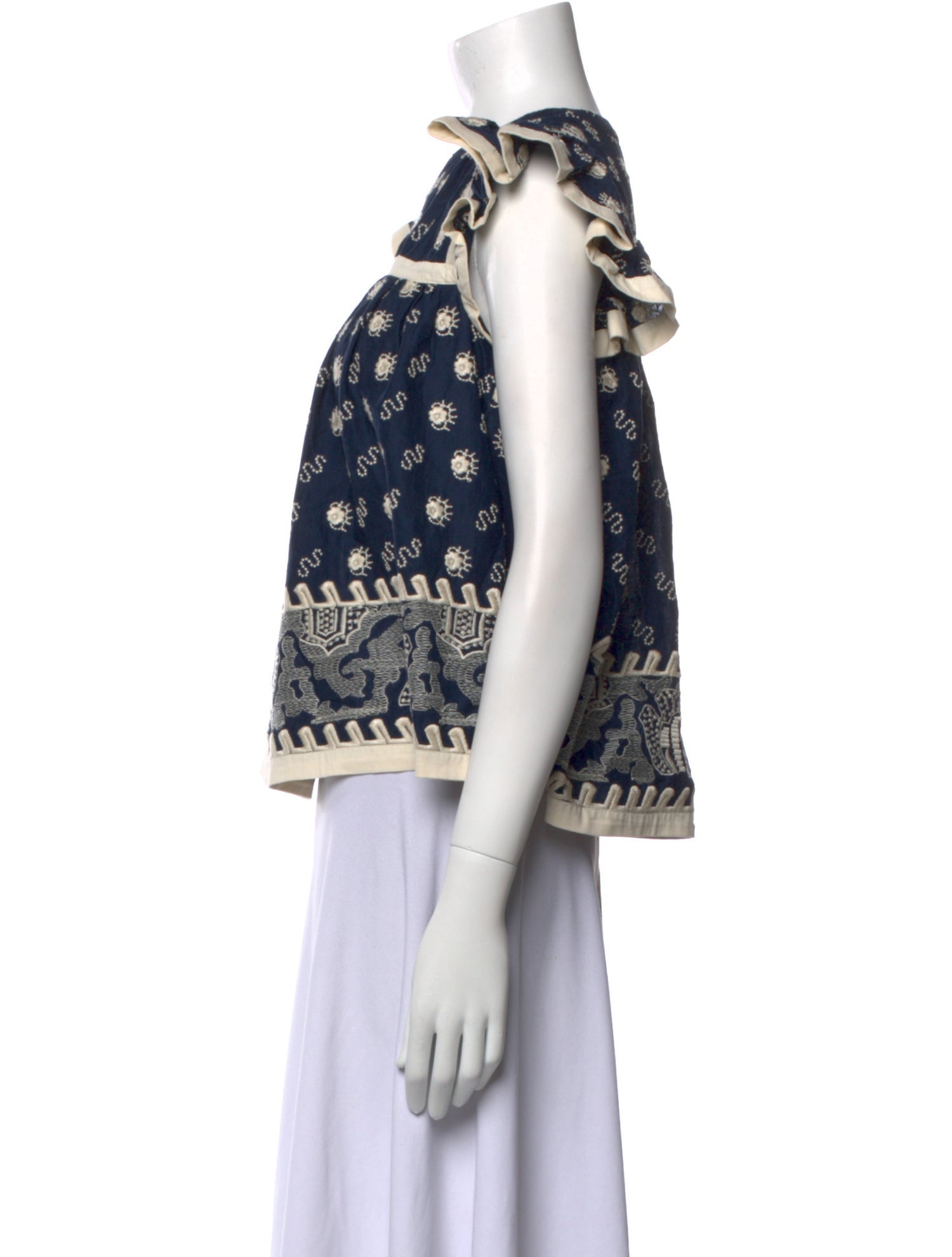 RHODE Printed V-Neck Blouse