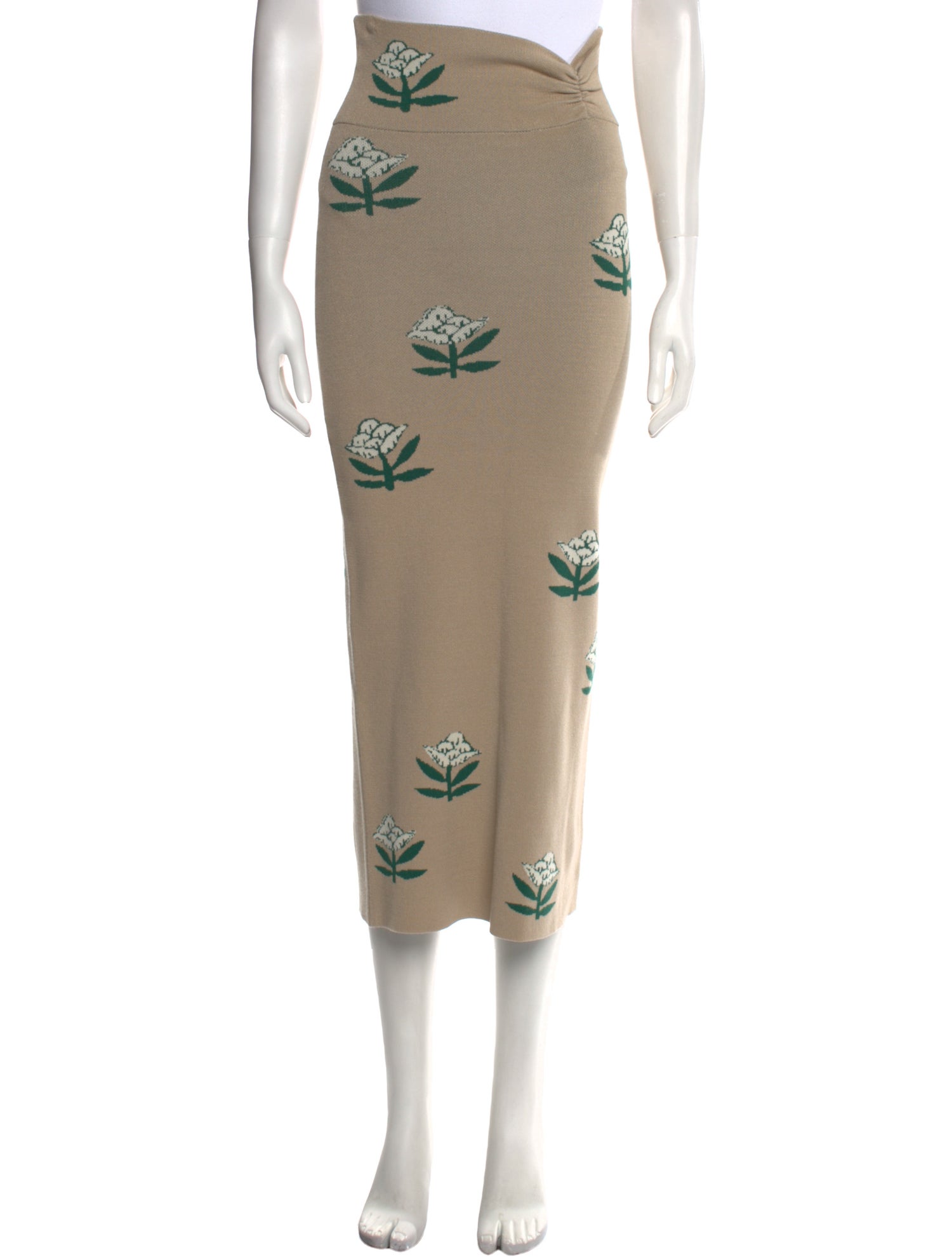 RHODE Floral Print Midi Length Skirt