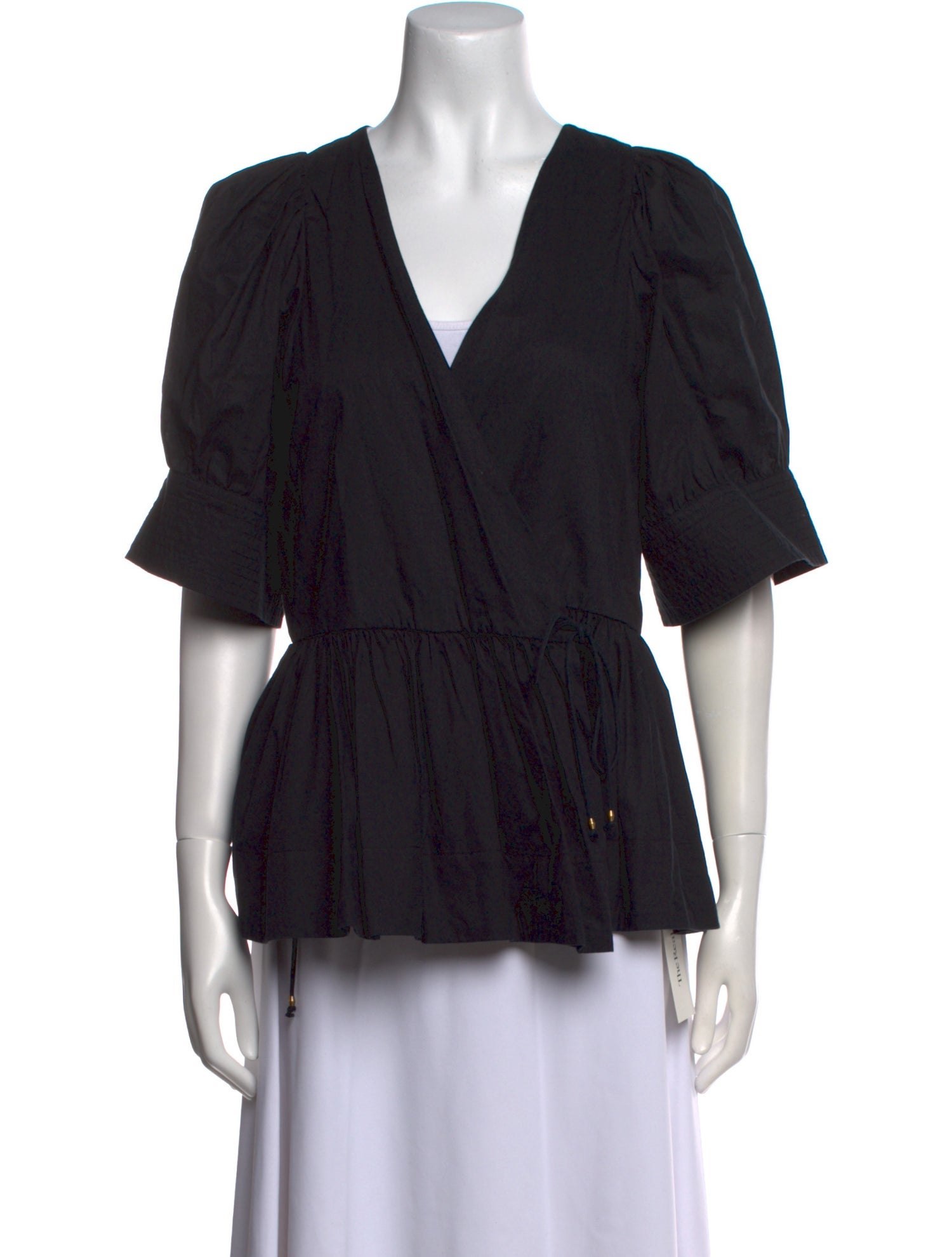 RHODE V-Neck Short Sleeve Blouse