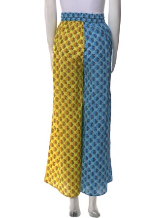 RHODE Colorblock Pattern Wide Leg Pants